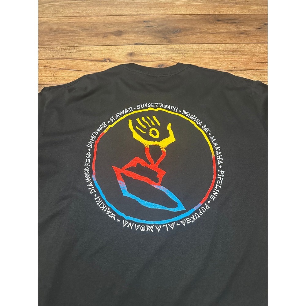 Vintage Tee Jays Hawaiian Legends Black Surf T‎ Shirt Mens XXL Single Stitch USA